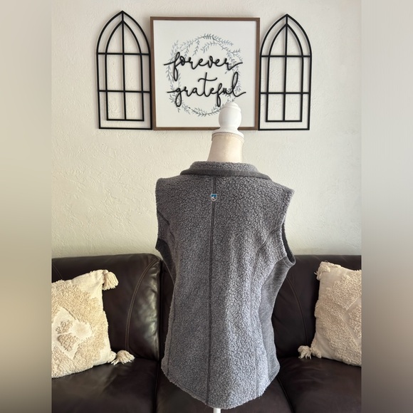 Kuhl Kozet Vest Wool Blend Fleece Full Zip Gray Two Tone Outdoor Size L Casual - Picture 4 of 11